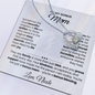 To My Bonus Mom "Family is More Than DNA" Forever Love Necklace and Custom Message Card