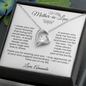 To My Mother-in-Law " Thank You for Sharing Your Son"  Forever Love Necklace and Custom Message Card