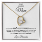 To My Amazing Mom | My Heart Will Always Be Tied to Home " Forever Love Necklace and Personalized Message Card