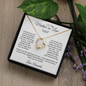 To My Mother-in-Law " Thank You for Sharing Your Son"  Forever Love Necklace and Custom Message Card