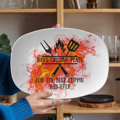 Dad's Grilling Plate – Funny BBQ Gift for Dad – 10"x14" Grill Master Platter