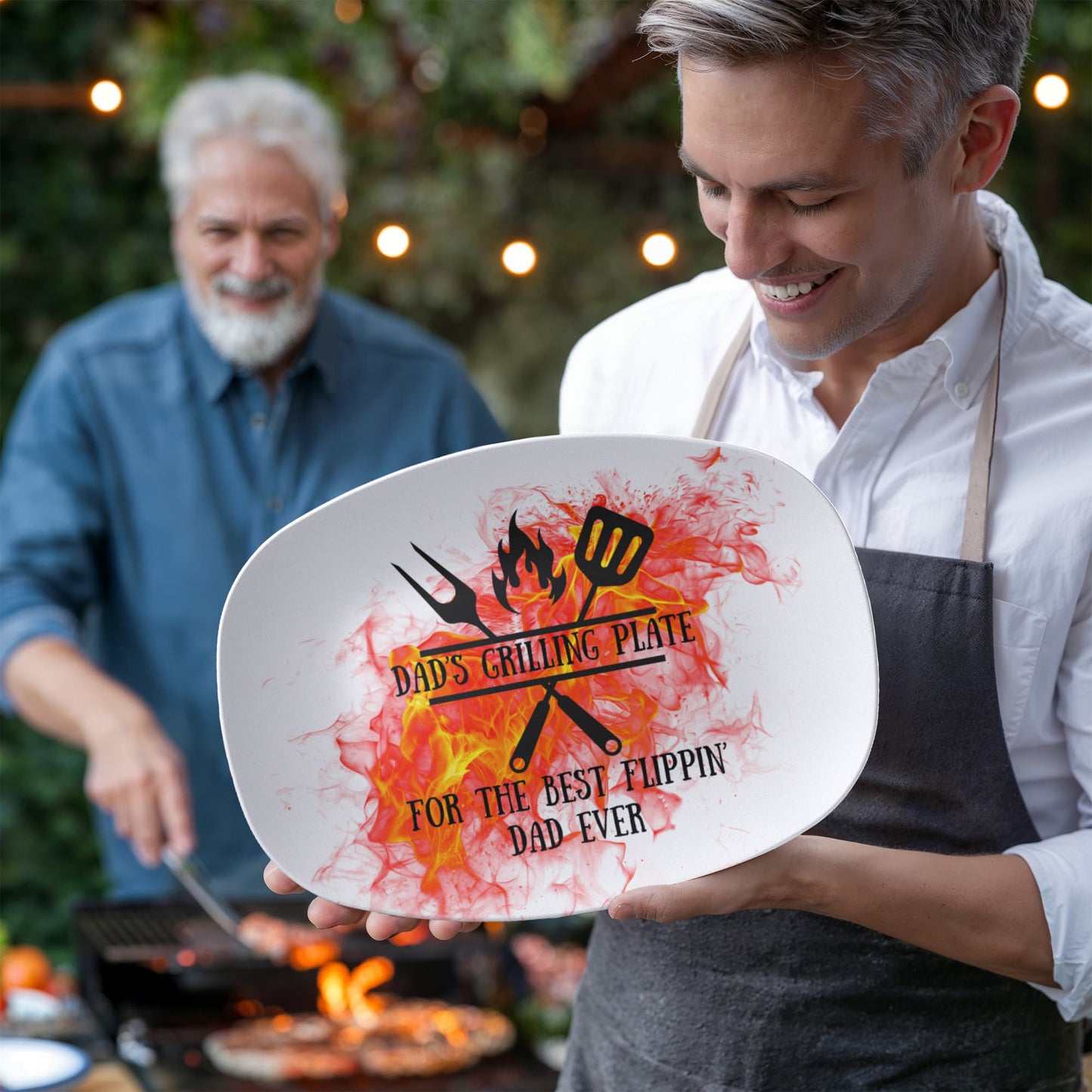 Dad's Grilling Plate – Funny BBQ Gift for Dad – 10"x14" Grill Master Platter