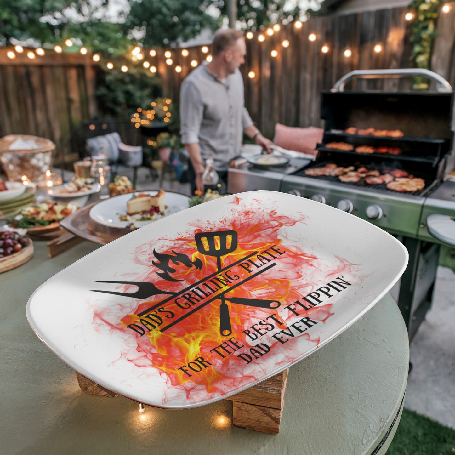 Dad's Grilling Plate – Funny BBQ Gift for Dad – 10"x14" Grill Master Platter
