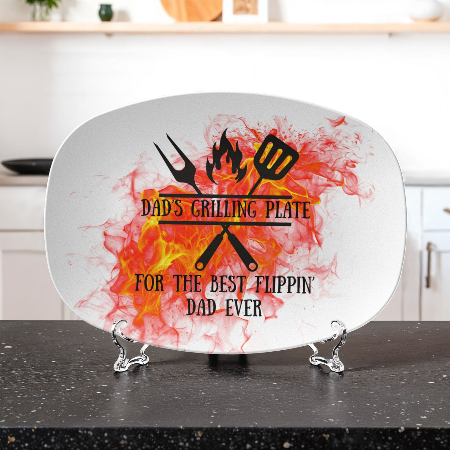 Dad's Grilling Plate – Funny BBQ Gift for Dad – 10"x14" Grill Master Platter