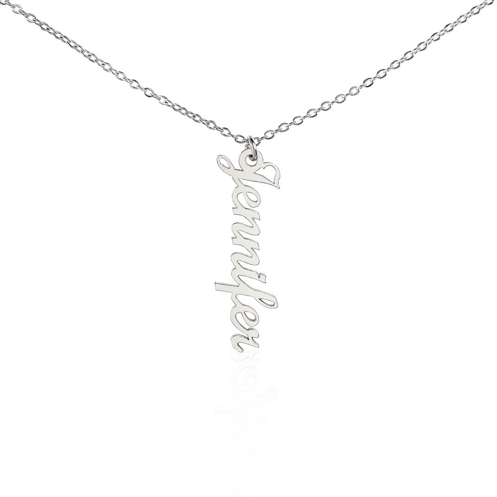 Personalized Vertical Name Necklace – Custom Script Pendant (Up to 4 Names)
