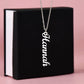 Personalized Vertical Name Necklace – Custom Script Pendant (Up to 4 Names)