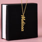 Personalized Vertical Name Necklace – Custom Script Pendant (Up to 4 Names)
