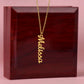 Personalized Vertical Name Necklace – Custom Script Pendant (Up to 4 Names)