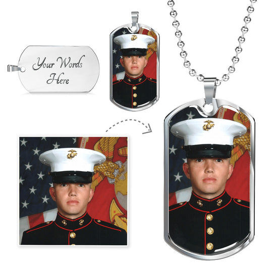 Personalized Dog Tag Photo Necklace – Memorial, Military & Gift Keepsake