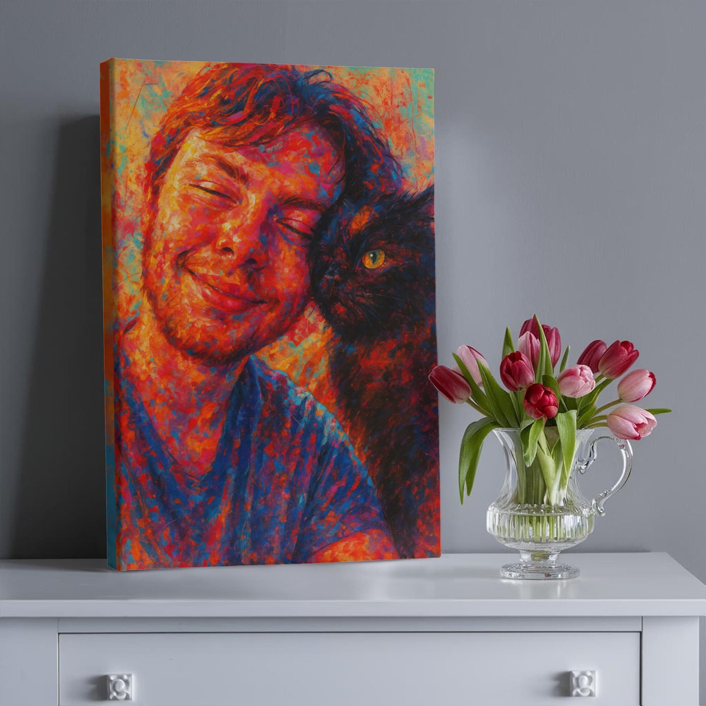 Personalized Pop‑Grunge Canvas — Custom Photo Portrait Art