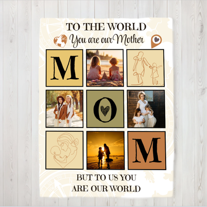 Custom Mom Sherpa Fleece Blanket - Heartfelt Design