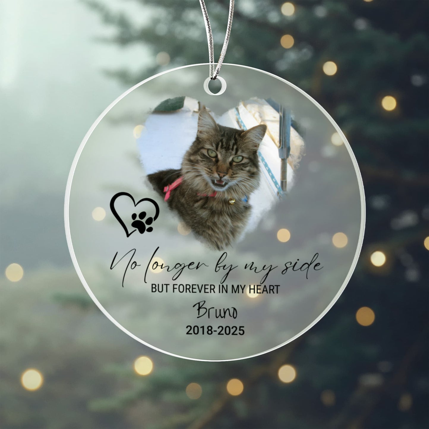 Personalized Pet Memorial Ornament – Custom Photo Keepsake