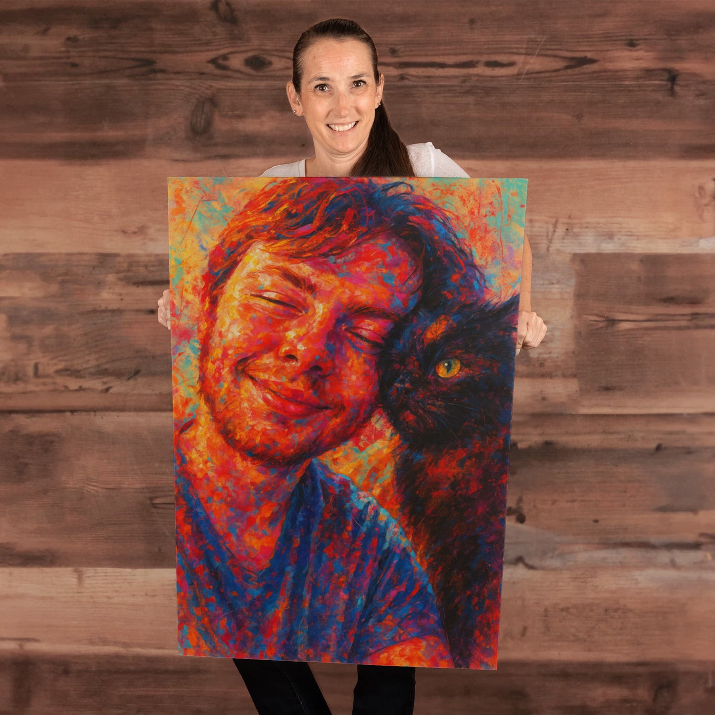 Personalized Pop‑Grunge Canvas — Custom Photo Portrait Art