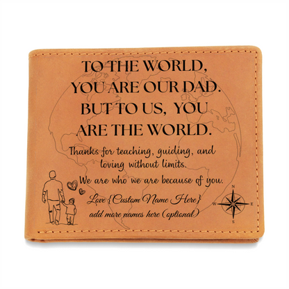 Personalized Dad Wallet – Meaningful Gift from Kids with Message