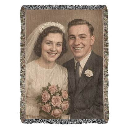 Heirloom Woven Photo Blanket – Turn Restored Memories into Cozy Keepsakes