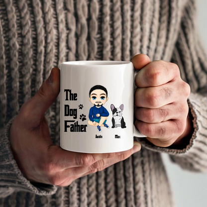 Custom Dog Father Mug – Personalized with Dog & Human Characters