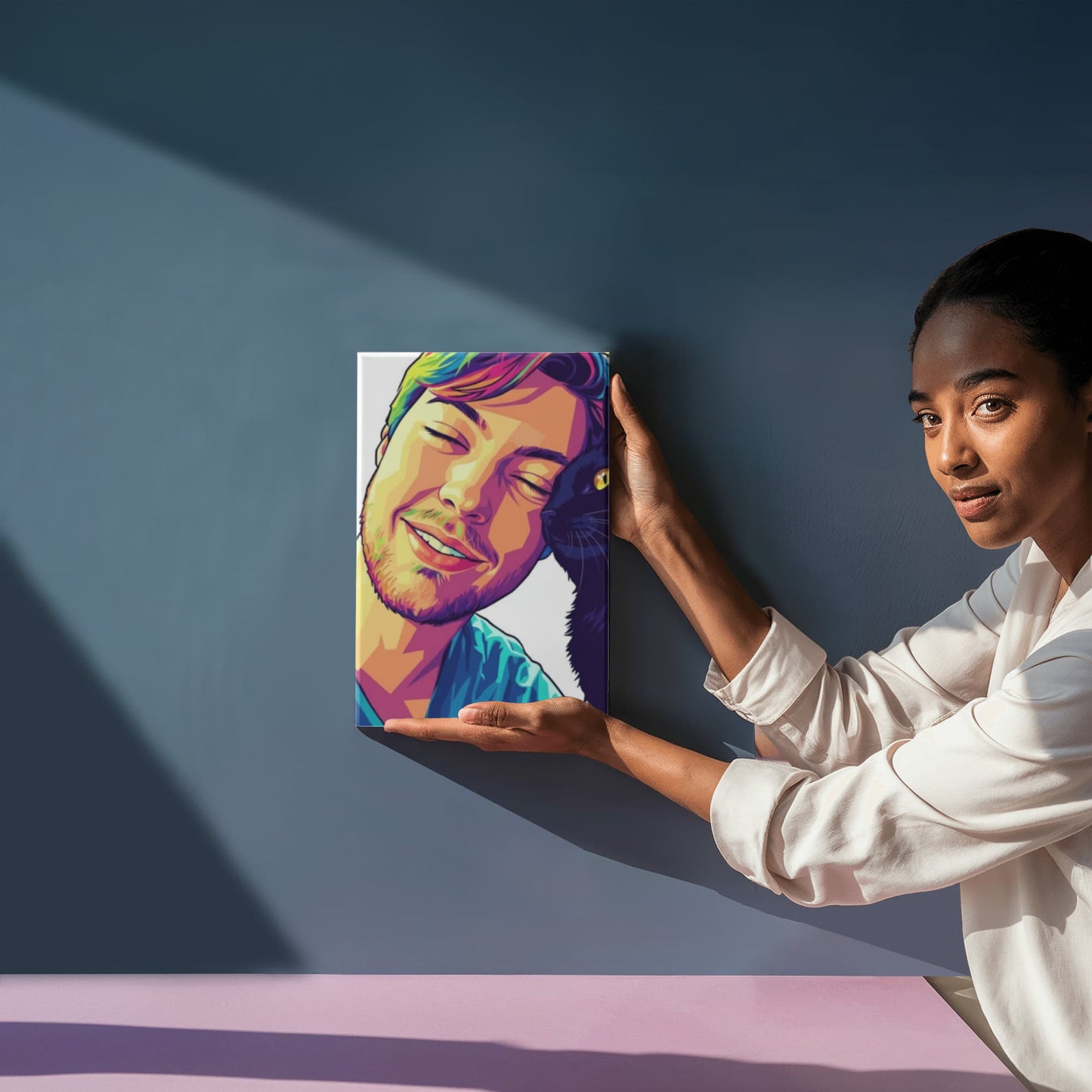 Custom Pop Abstract Portrait Canvas – Vibrant Modern Art from Your Photo
