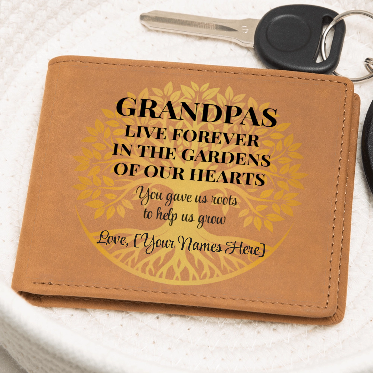 Personalized Grandpa Wallet – Gift from Grandkids with Heartfelt Message