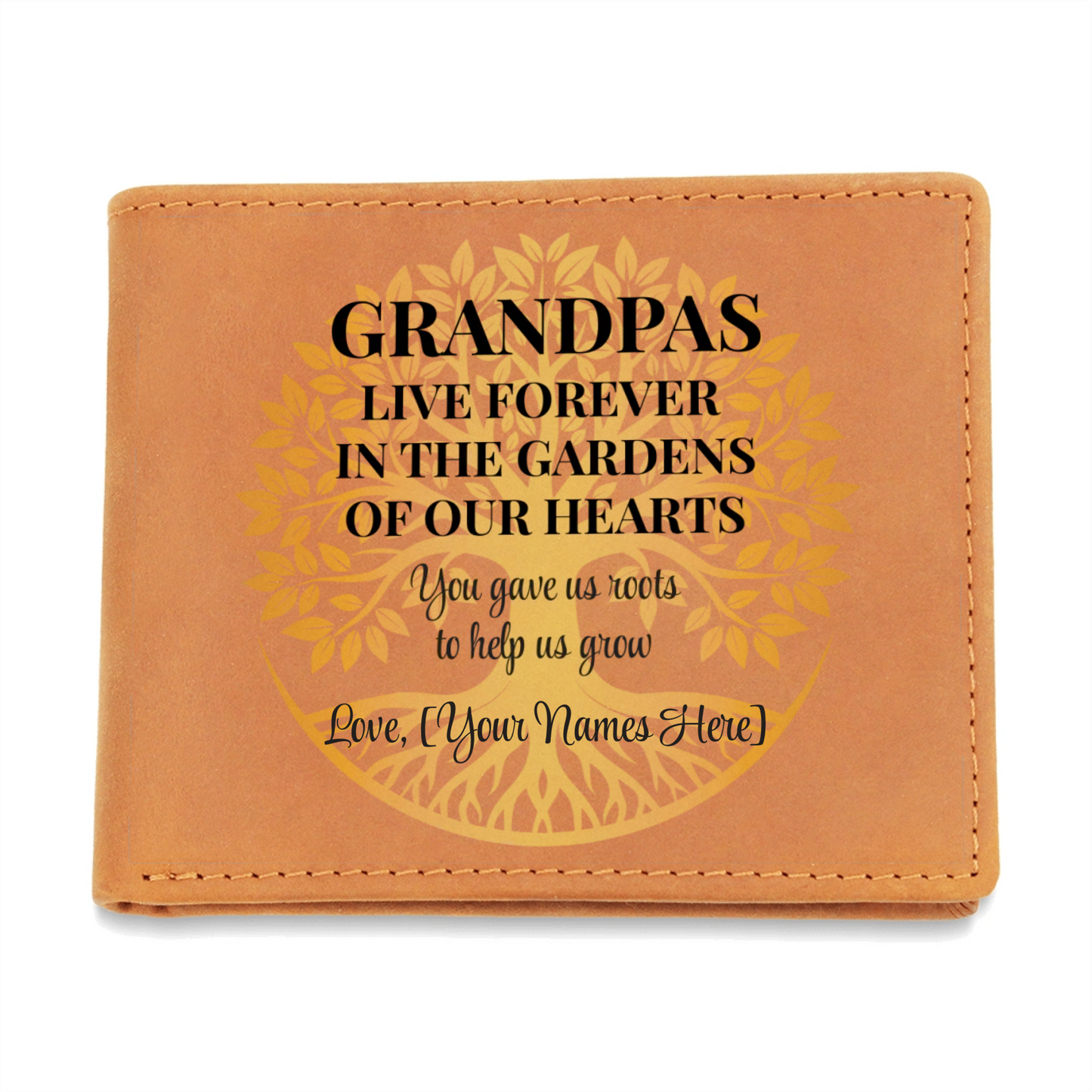 Personalized Grandpa Wallet – Gift from Grandkids with Heartfelt Message