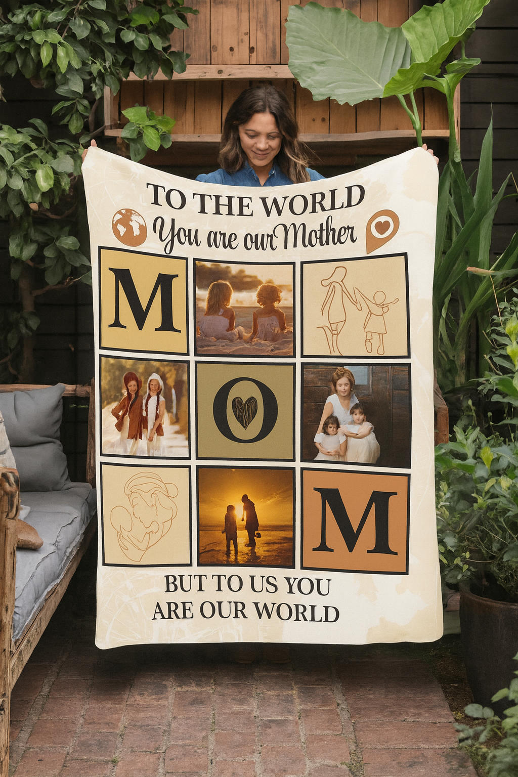 Custom Mom Sherpa Fleece Blanket - Heartfelt Design