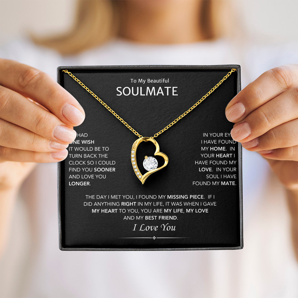 To My Beautiful Soulmate - Heart Drop Necklace
