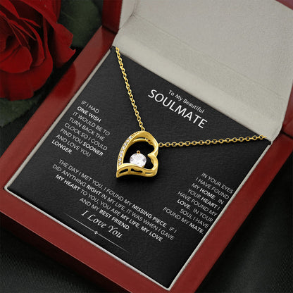 To My Beautiful Soulmate - Heart Drop Necklace