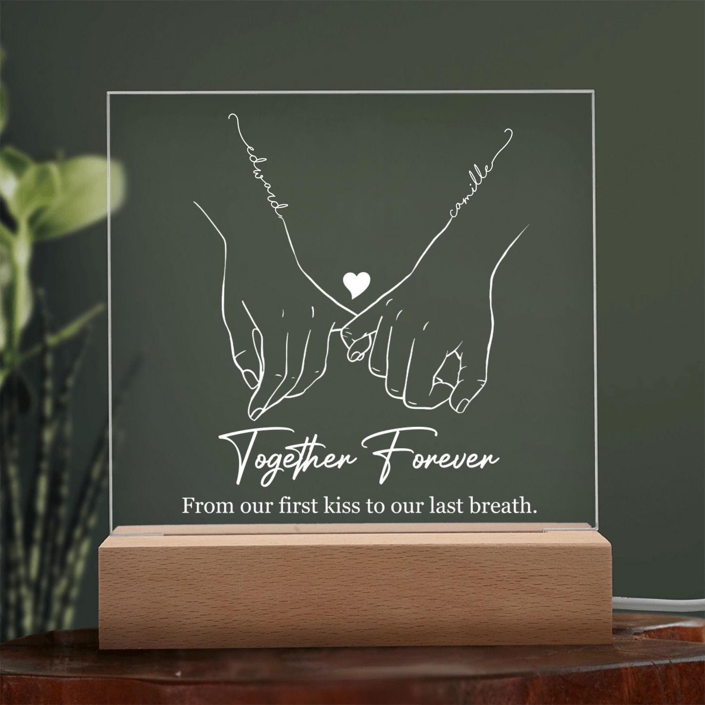 Together Forever From Our First Kiss To Our Last Breath LED Acrylic