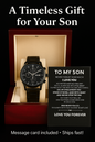 To My Son – Black Chronograph Watch with Heartfelt Message Card